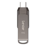 Lexar JumpDrive D400 USB 3.1 Flash Drive, 64 GB, Titanium (LXRLJDD40064GB) Each