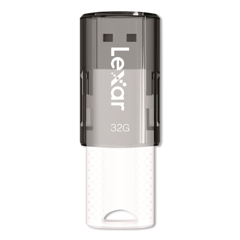 Lexar JumpDrive S60 USB 2.0 Flash Drive, 32 GB, Gray/White, 3/Pack (LXRLJDS6032GB3N) Pack of 3