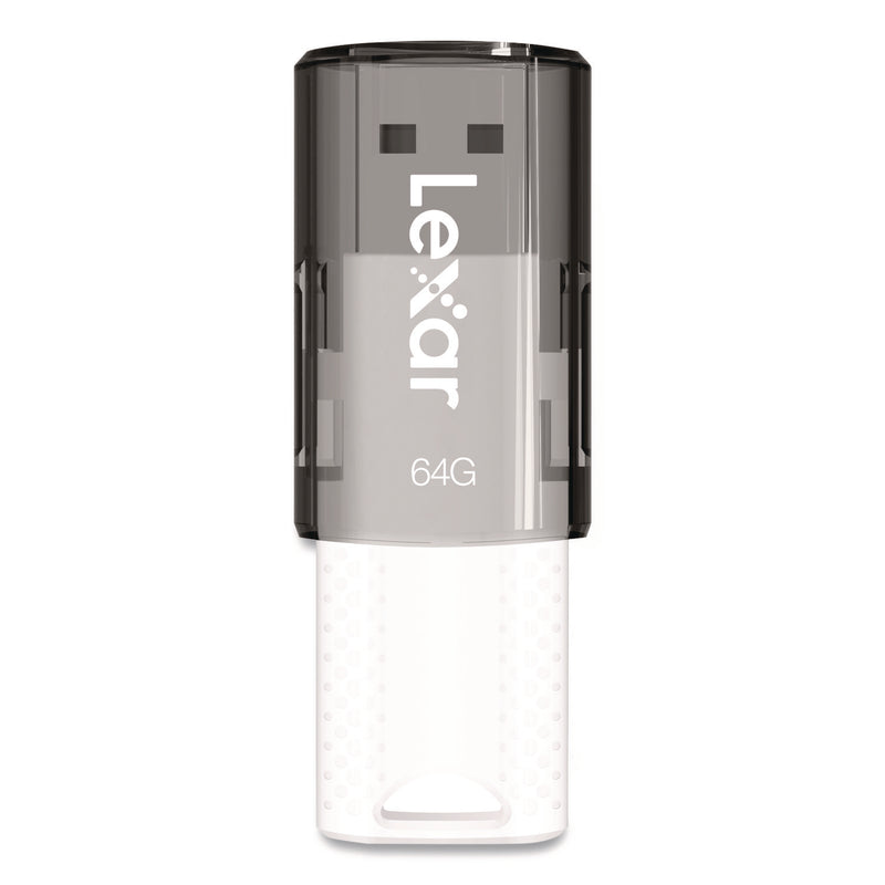 Lexar JumpDrive S60 USB 2.0 Flash Drive, 64 GB, Gray/White, 3/Pack (LXRLJDS6064GB3N) Pack of 3