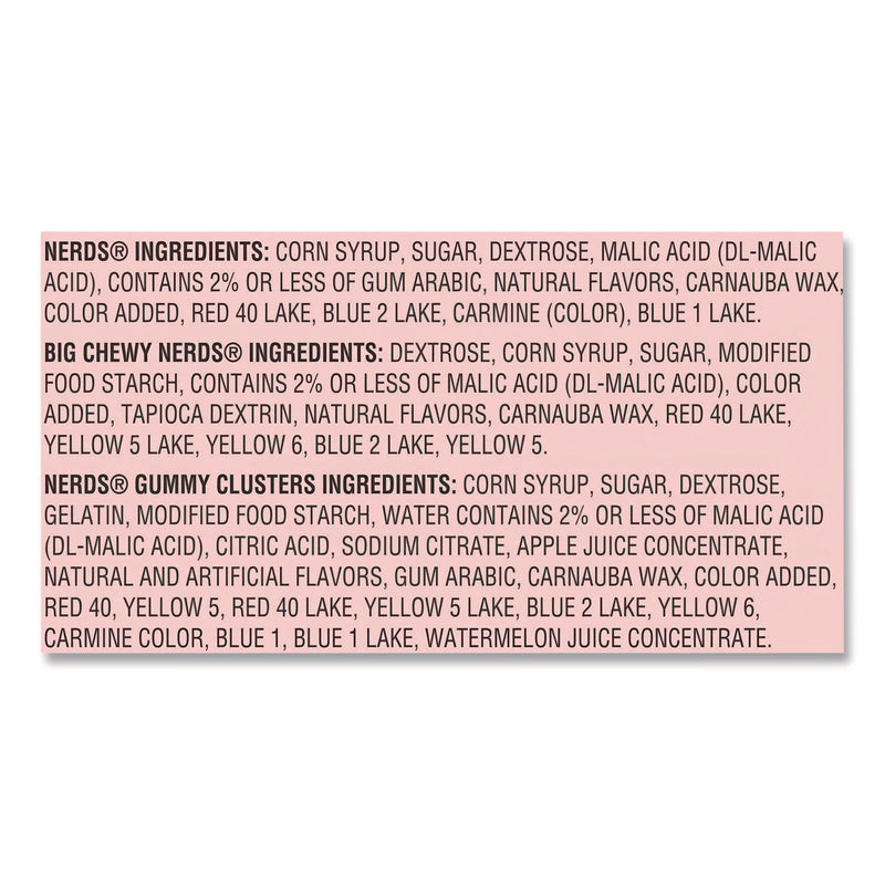 NERDS® Variety Mix, 90 Pieces, Assorted Flavors, 2.6 lb Bag (NRDFER08189) Each