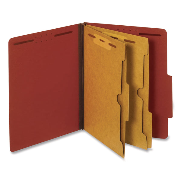 Pendaflex Pressboard Classification Folders, 2.5" Expansion, 2 Full-Pocket Dividers, 6 Fasteners, Letter Size, Red Exterior, 10/Box (PFX24079) Box of 10