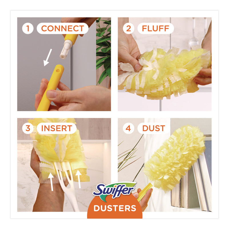 Swiffer Heavy Duty Dusters Refill, Trap + Lock Fiber, Yellow, 11/Box (PGC99035BX) Box of 11