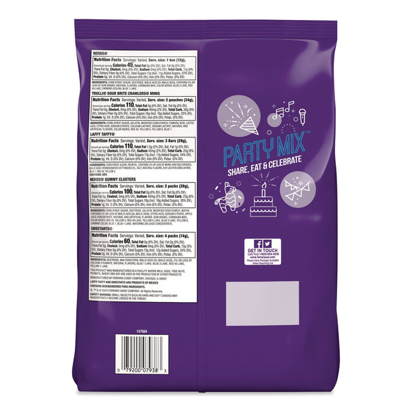 Ferrara® Party Mix Stand-Up Bag, 75 Pieces, Assorted Flavors, 1.7 lb Bag (SWVFER07938) Each