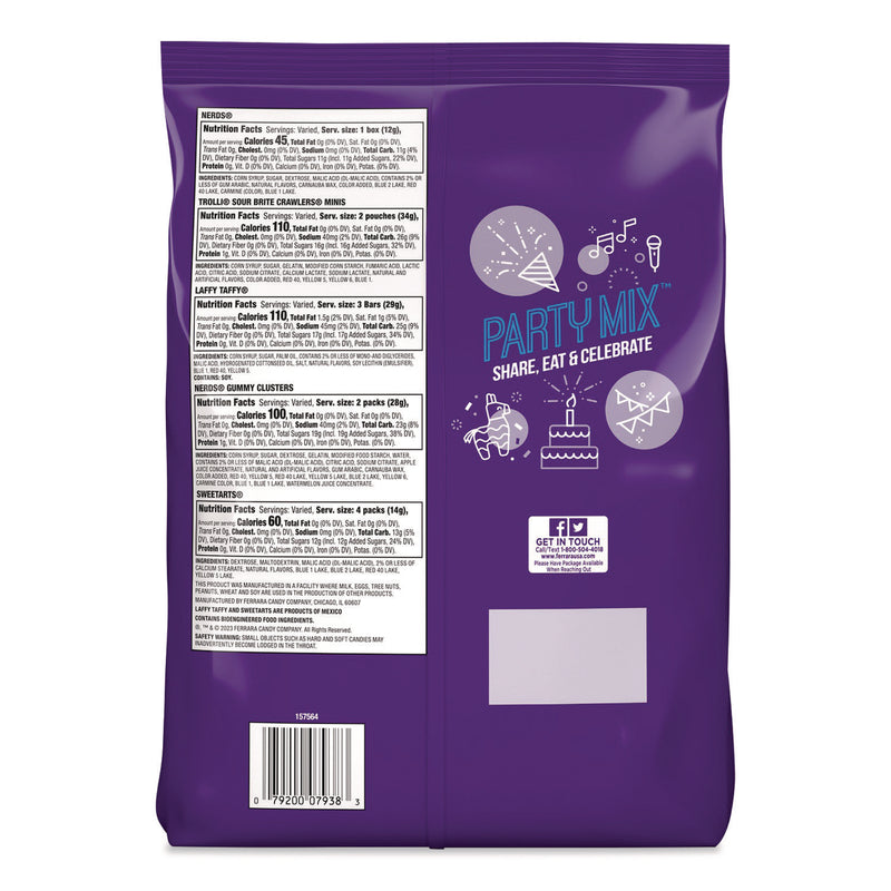 Ferrara® Party Mix Stand-Up Bag, 75 Pieces, Assorted Flavors, 1.7 lb Bag (SWVFER07938) Each