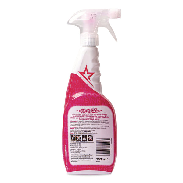 The Pink Stuff The Miracle Bathroom Foam Cleaner, Fruity Scent, 25.4 oz Trigger Spray Bottle (PIS82383) Each