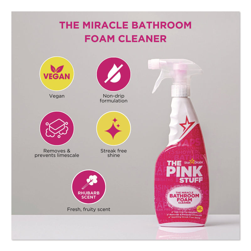 The Pink Stuff The Miracle Bathroom Foam Cleaner, Fruity Scent, 25.4 oz Trigger Spray Bottle (PIS82383) Each