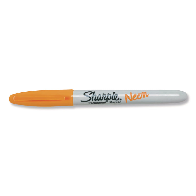 Sharpie® Neon Permanent Markers, Fine Bullet Tip, Neon Orange (SAN1860446EA) Each