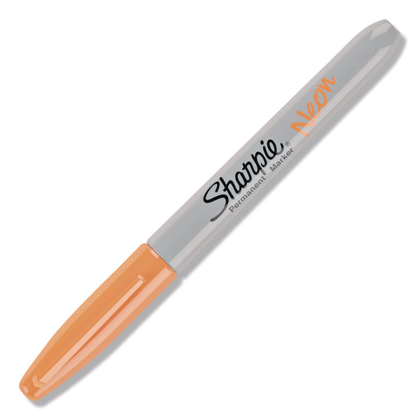 Sharpie® Neon Permanent Markers, Fine Bullet Tip, Neon Orange (SAN1860446EA) Each