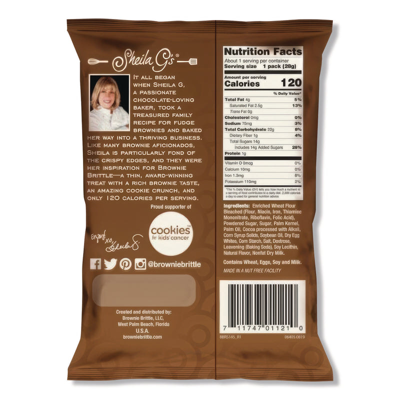 Sheila G’s™ Brownie Brittle™ Chocolate Chip Crisps, 1 oz Bag, 6/Pack (SIHSGB01622) Pack of 6