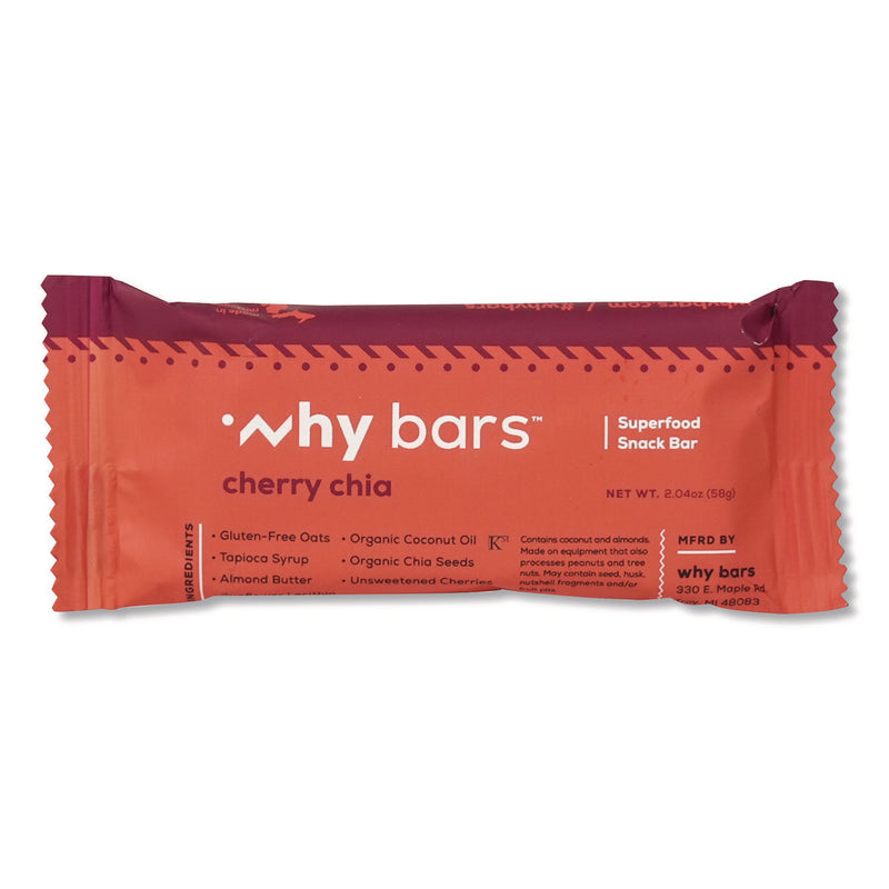 Superfood Snack Bar, Cherry Chia, 2.04 oz Bar, 12/Box (WHYWHY16205) Box of 12