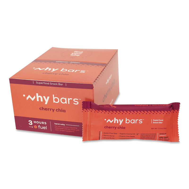 Superfood Snack Bar, Cherry Chia, 2.04 oz Bar, 12/Box (WHYWHY16205) Box of 12