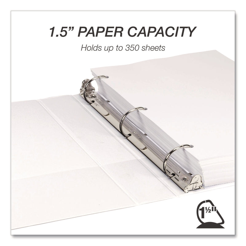 Durable D-Ring View Binders, 3 Rings, 1.5" Capacity, 11.5" x 8.5", White, 4/Pack (SAMMP46457) Pack of 4