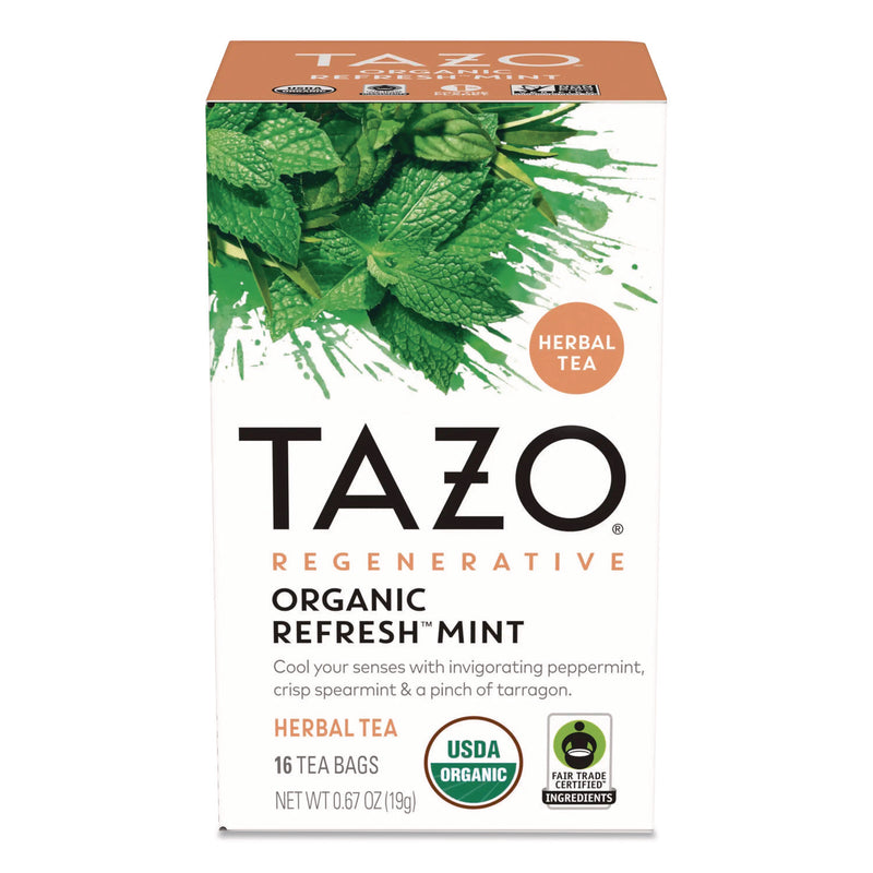 Seattle's Best® Tea Bags, Organic Refresh Mint, 16/Box (TZOTAZ00350BX) Box of 16