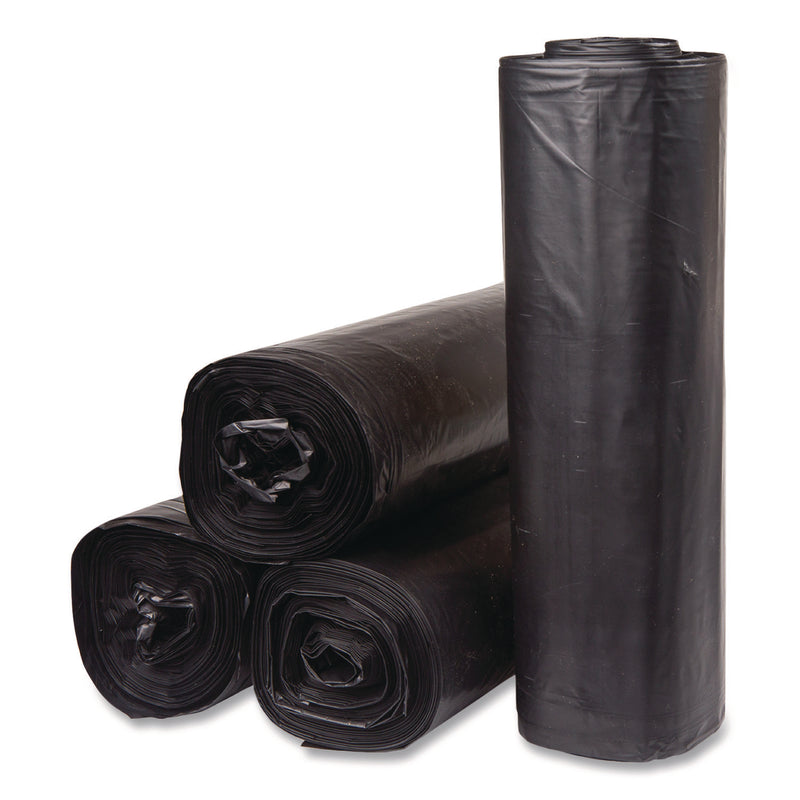 InteplastPitt Institutional Low-Density Can Liners, 45 gal, 1.5 mil, 40" x 46", Black, Interleaved Roll, 20 Bags/Roll, 5 Rolls/Carton (IBSSL4046150K) Case of 5