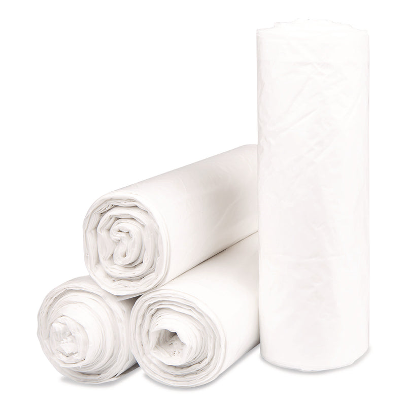 InteplastPitt Institutional Low-Density Can Liners, 33 gal, 0.8 mil, 33" x 39", Natural, Interleaved Roll, 25 Bags/Roll, 6 Rolls/Carton (IBSSL3339XHN) Case of 6