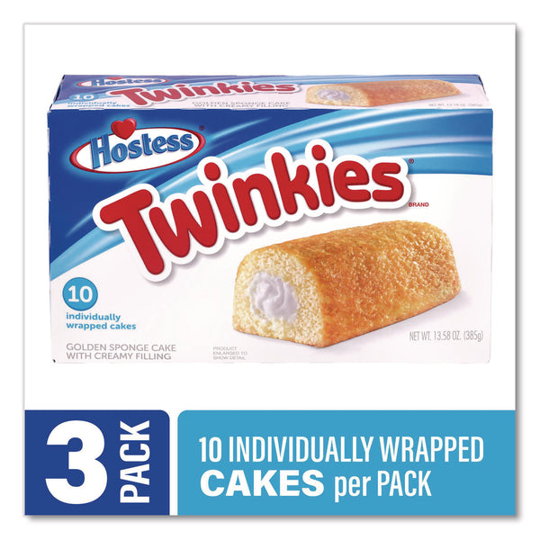 Hostess® Twinkies, Vanilla, 1.36 oz Individually Wrapped, 10/Pack, 3 Packs/Carton (GRR60004132) Case of 30