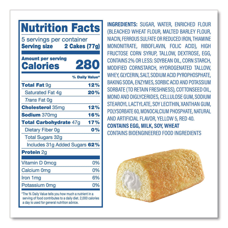 Hostess® Twinkies, Vanilla, 1.36 oz Individually Wrapped, 10/Pack, 3 Packs/Carton (GRR60004132) Case of 30