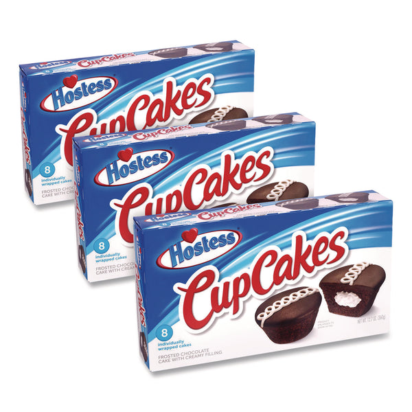 Hostess® CupCakes, Chocolate, 1.59 oz Individually Wrapped, 8/Pack, 3 Packs/Carton (GRR60004133) Case of 24