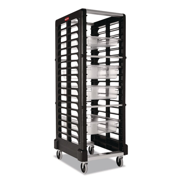 End Loader Rack for Food Boxes and Sheet Pans, 18 Rack, Plastic, 23.75" x 28.75" x 67.88", Black (RCPFG332000BLA) Each