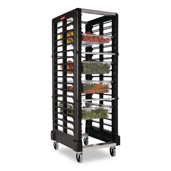 End Loader Rack for Food Boxes and Sheet Pans, 18 Rack, Plastic, 23.75" x 28.75" x 67.88", Black (RCPFG332000BLA) Each