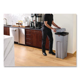 Universal Square Trash Can with Swing Lid, 23 gal, Plastic, Gray (RCP2143862) Each