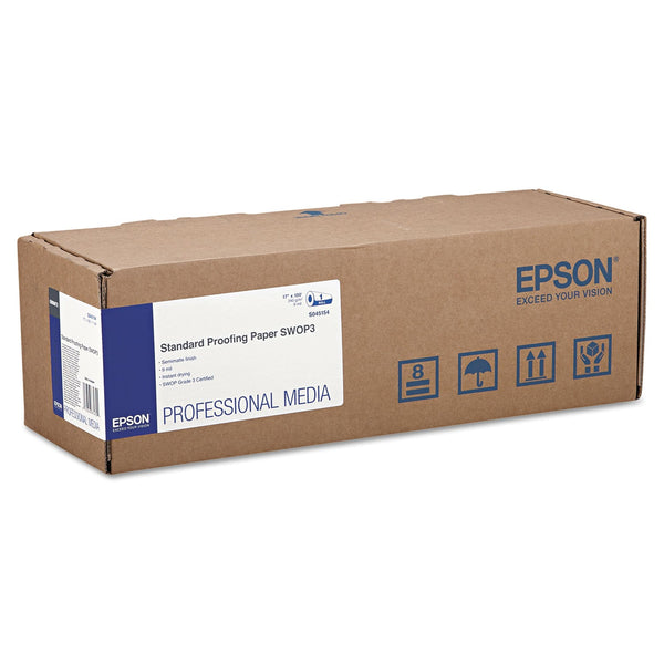 Epson® Standard Proofing Paper Roll SWOP3, 9 mil, 17" x 100 ft, Semi-Matte White (EPSS045154)