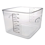 Square Storage Container, 12 qt, 10.5 x 11.31 x 7.75, Clear, Plastic (RCPFG631200CLR) Each