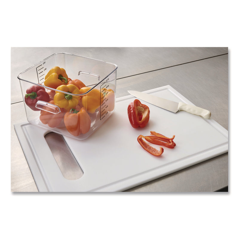 Square Storage Container, 12 qt, 10.5 x 11.31 x 7.75, Clear, Plastic (RCPFG631200CLR) Each