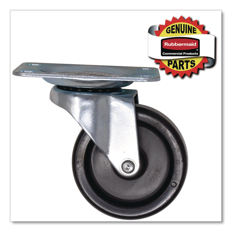 Casters, 2.5" x 3.5" Swivel Mount Plate, 3" Wheel, Black (SGSFG3600L40000) Each