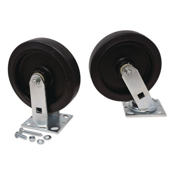 Replacement Plate Casters, 4" x 4.5" Swivel/Rigid Mount Plate, 8" Wheel, Black, 4 /Set (SGSFG4436L80000) Each