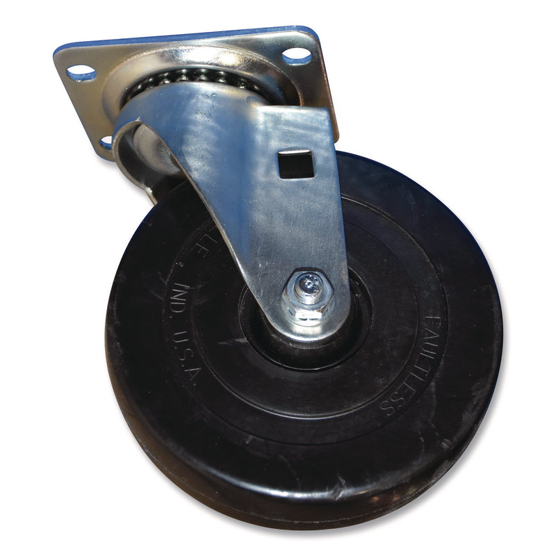 Replacement Plate Casters, 3.63" x 2.88" Swivel Mount Plate, 5" Wheel, Black (SGSFG25533) Each