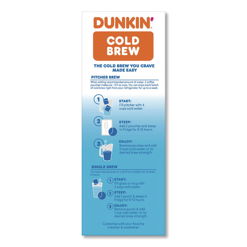 Dunkin'® Cold Brew Coffee Packets, 2.12 oz Packets, 4/Box (GMTSMU00988) Box of 2
