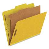 Pendaflex Reinforced Pressboard Classification Folders, 1.75" Expansion, 1 Divider, 4 Fasteners, Letter Size, Yellow Exterior, 10/Box (PFX23734) Box of 10