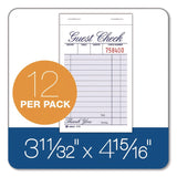 Adams Business Forms One-Part Guest Check Pad, One-Part (No Copies), 3.35 x 4.94, 100 Forms/Pad, 12 Pads/Pack (ABF210012) Pack of 12