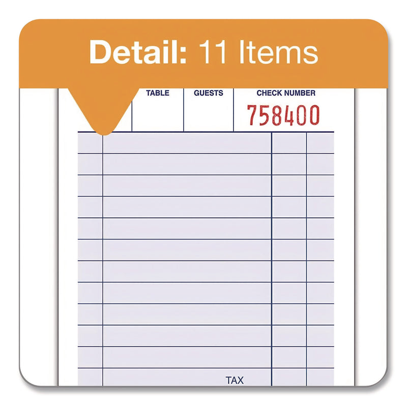 Adams Business Forms One-Part Guest Check Pad, One-Part (No Copies), 3.35 x 4.94, 100 Forms/Pad, 12 Pads/Pack (ABF210012) Pack of 12