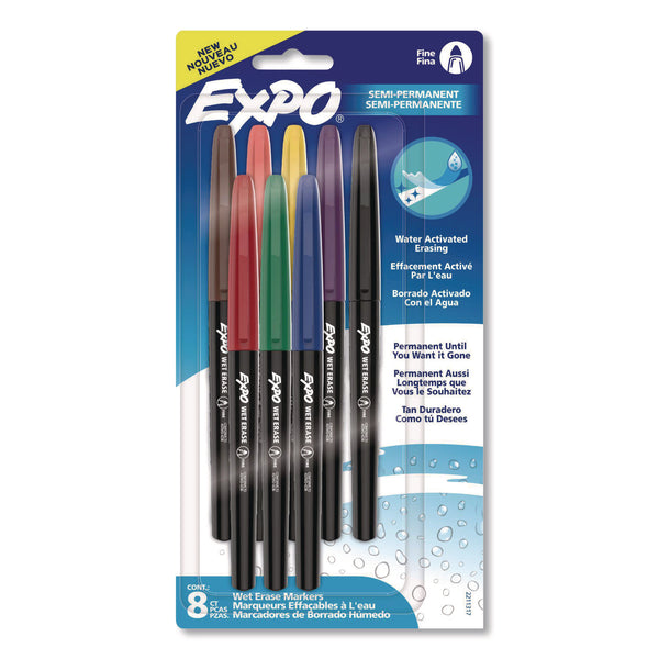 Sanford Expo Wet-Erase Markers, Fine Marker Point, Assorted Ink, 8/Pack (SAN2211317) Pack of 8