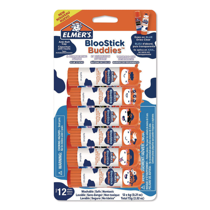 BlooStick Buddies and Disappearing Purple Glue Stick Combo Pack, 0.21 oz, Dries Clear, 12/Pack (SAN2213736) Pack of 12