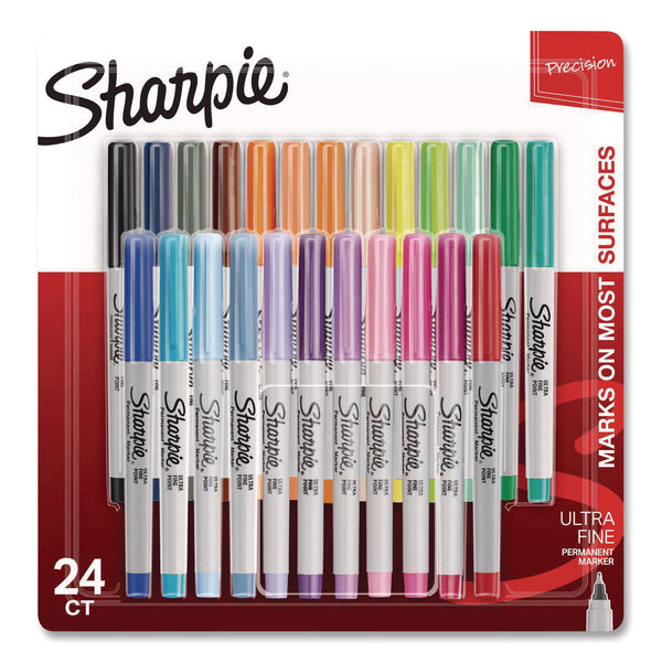 Sharpie® Ultra Fine Tip Permanent Marker, Ultra Fine Needle Tip, Assorted Colors, 24/Pack (SAN2105407) Each