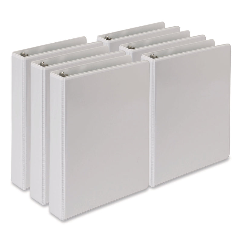 Economy Round Ring View Binders, 3 Rings, 1" Capacity, 8.5 x 5.5, White, 6/Carton (SAMMP28507) Case of 6