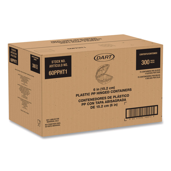 Microwaveable Hinged Containers, 6.31 x 6.31 x 3, Clear, Plastic, 300/Carton (DCC60PPHT1) Case of 300