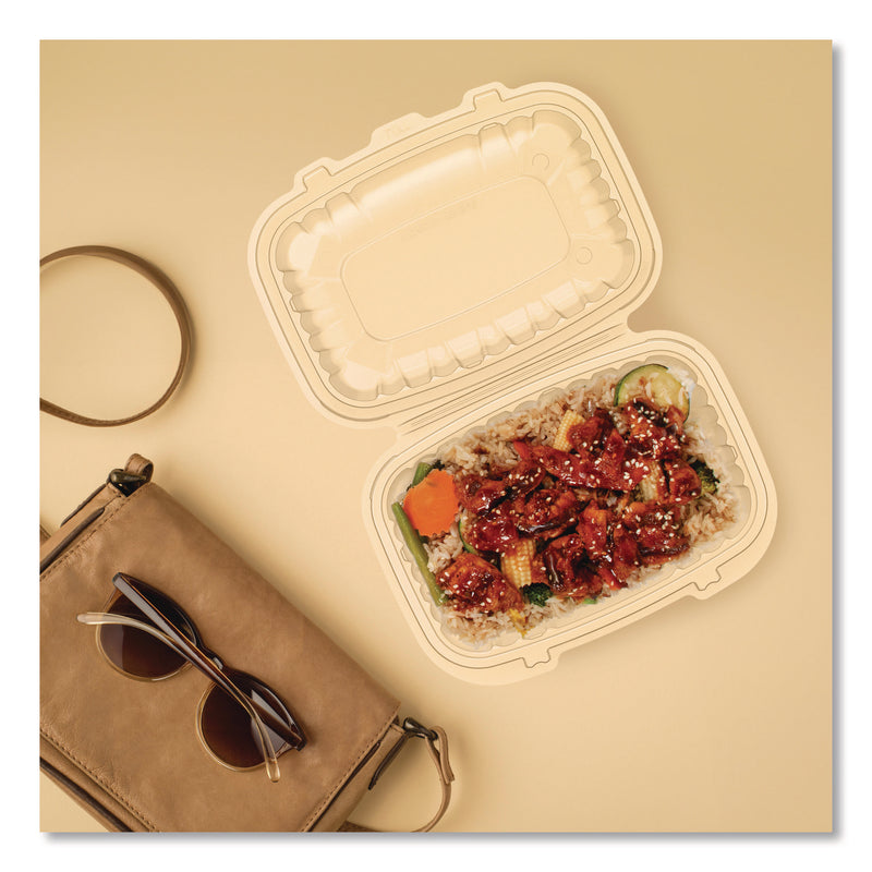 Microwaveable Hinged Containers, 6.5 x 9 x 3, Clear, Plastic, 300/Carton (DCC69PPHT1) Case of 300