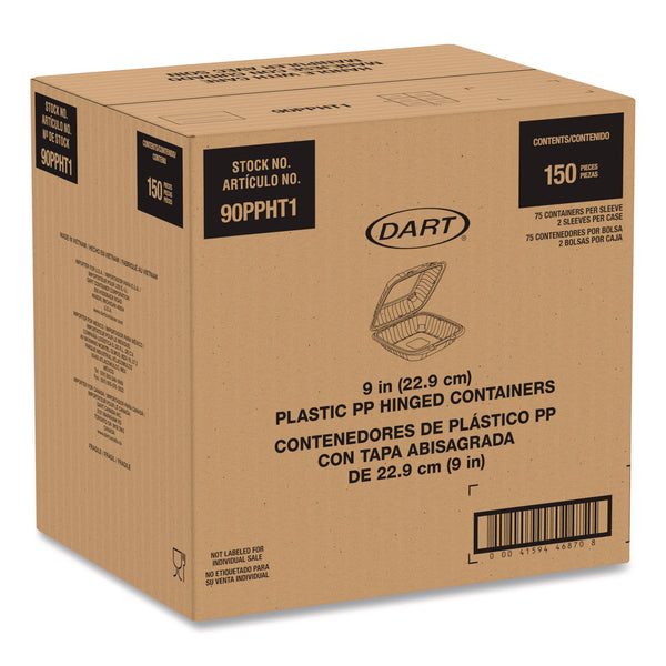 Microwaveable Hinged Containers, 9 x 8.75 x 3, Clear, Plastic 150/Carton (DCC90PPHT1) Case of 150