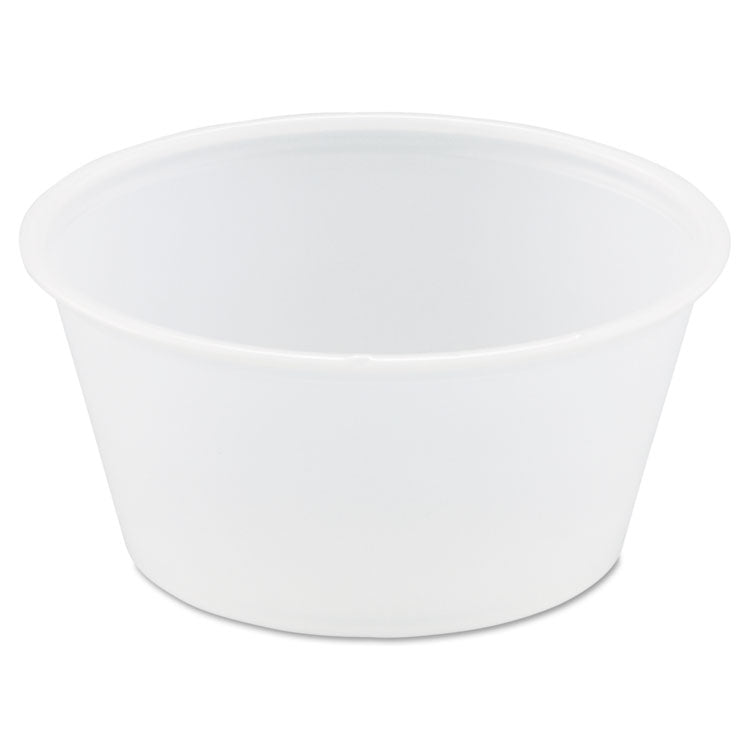 Dart® Polystyrene Portion Cups, 3.25 oz, Translucent, 250/Bag, 10 Bags/Carton (DCCP325N)