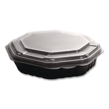 Solo Creative Carryouts OctaView Hinged Lid Containers, 9.13 x 9.55 x 2.38, Black/Clear, Plastic, 100/Carton (SCC809013PP94) Case of 100