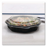 Solo Creative Carryouts OctaView Hinged Lid Containers, 9.13 x 9.55 x 2.38, Black/Clear, Plastic, 100/Carton (SCC809013PP94) Case of 100