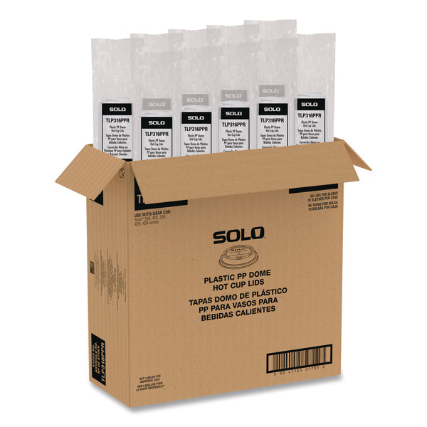 Solo Traveler Cappuccino Style Dome Lid, Fits 10 oz to 24 oz Hot Cups, White, 95 Lids/Sleeve, 10 Sleeves/Carton (SCCTLP316PPR) Case of 950