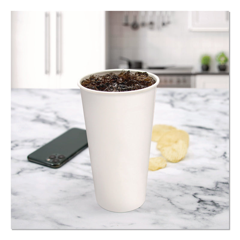 Solo Double Sided Poly (DSP) Paper Cold Cups, 28 oz to 32 oz, White, 40 Cups/Sleeve, 12 Sleeves/Carton (SCCRNP32P2050) Case of 480