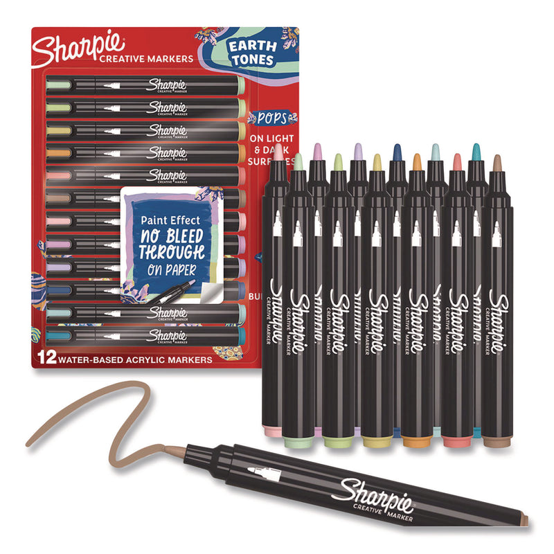 Sharpie® Creative Markers, Bullet Tip, Assorted Earth Tones, 12/Pack (SAN2209910) Pack of 12