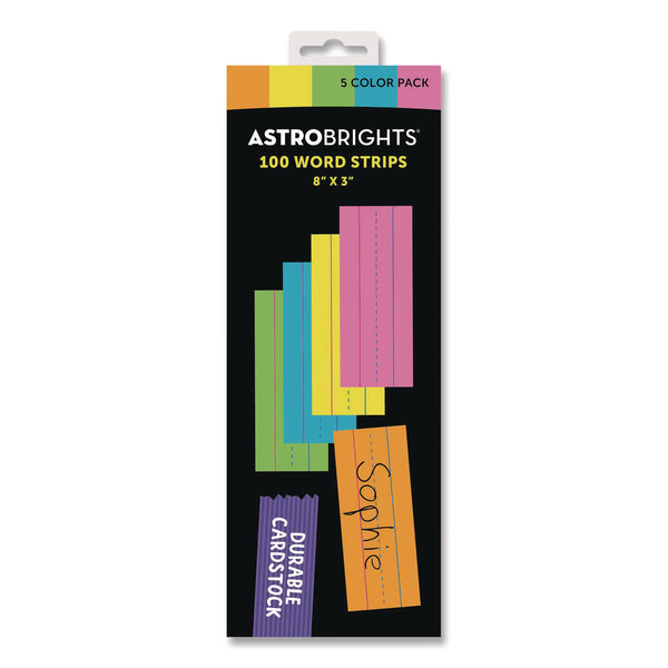 Astrobrights Word Strips, Small, Assorted Colors, 100/Pack (WAU9104001) Pack of 100