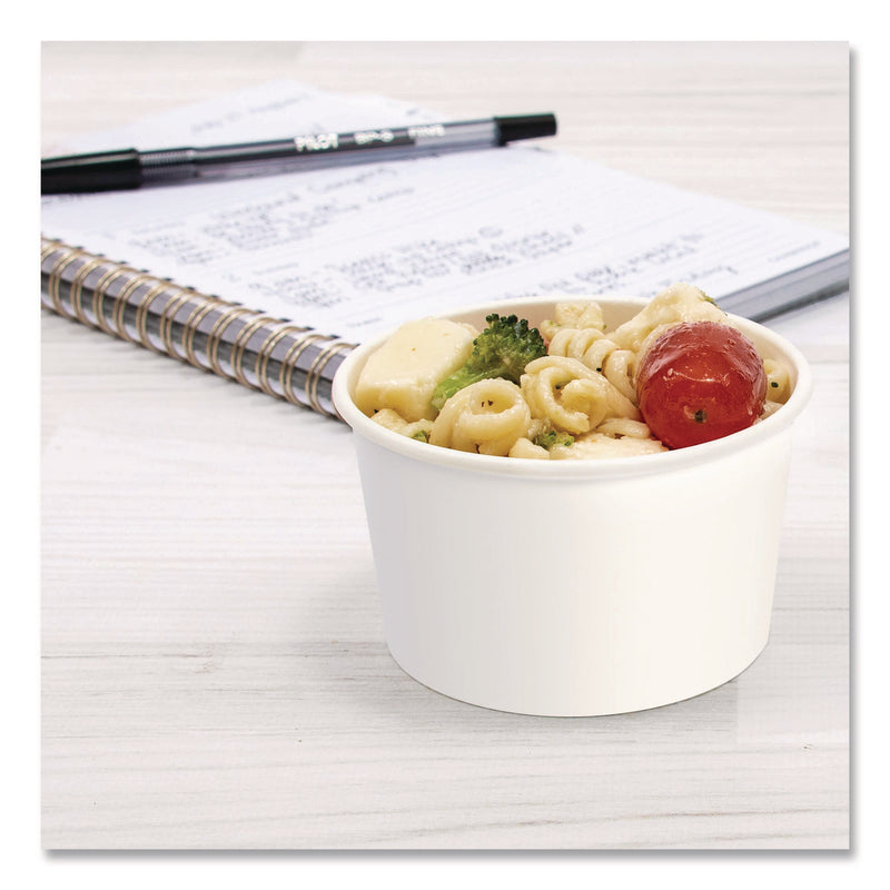 Solo Double Poly Paper Food Containers, 5 oz, 3.38" Diameter x 2.01"h, White, Paper, 1,000/Carton (SCCS605T02050) Case of 1000